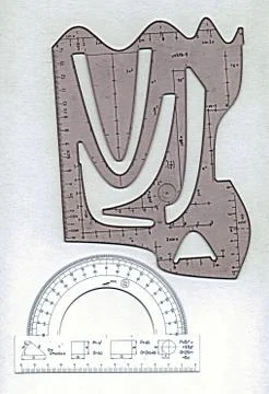 Protractor and template curves Stock Photos