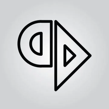 Protractor and triangle ruler Stock Illustration