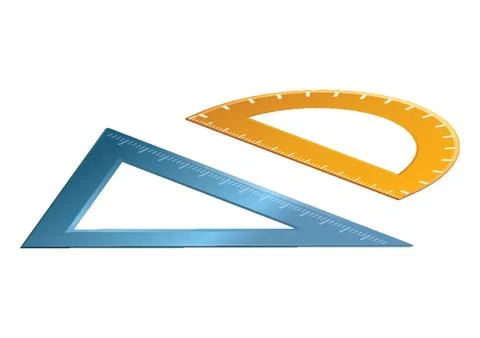 Protractor And Triangle Ruler Stock Illustration