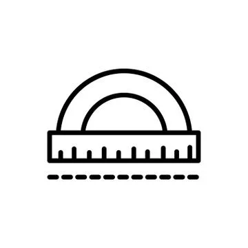 Protractor angle measure architecture icon line style Illustrazione stock