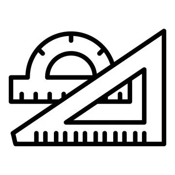 Protractor angle ruler icon, outline style Illustrazione stock