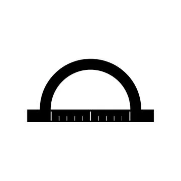 Protractor black icon . Stock Illustration