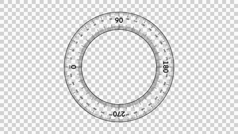 Protractor circle to measure geometrical angles and coordinates Stock-Illustration