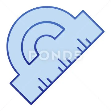 Protractor color icon. Ruler for measuring degree symbol, gradient ...