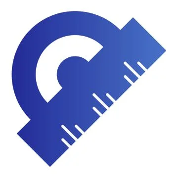 Protractor flat icon. Ruler for measuring degree symbol, gradient style Illustrazione stock