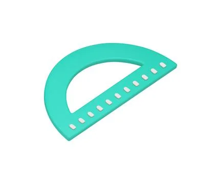 Protractor green architecture construction engineering measurement ruler accu Stock Illustration