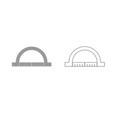 Protractor grey set icon . Stock Illustration