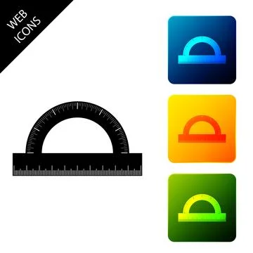 Protractor grid for measuring degrees icon isolated. Tilt angle meter. Measuring Illustrazione stock