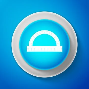 Protractor grid for measuring degrees icon isolated on blue background. Tilt Stock Illustration