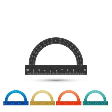 Protractor grid for measuring degrees icon isolated on white background. Tilt Stock Illustration