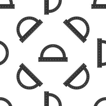 Protractor grid for measuring degrees icon seamless pattern on white background Illustrazione stock