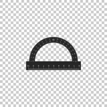 Protractor grid for measuring degrees icon isolated on transparent background Stock Illustration