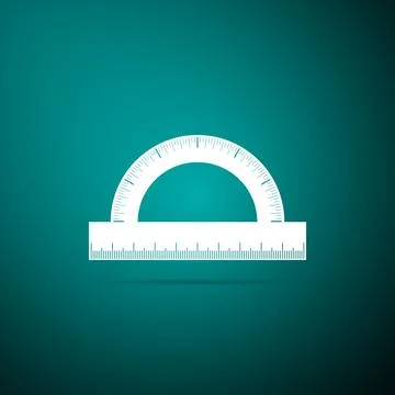 Protractor grid for measuring degrees icon isolated on green background. Tilt Stock Illustration