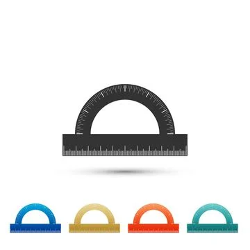 Protractor grid for measuring degrees icon isolated on white background. Tilt Stock Illustration