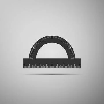 Protractor grid for measuring degrees icon isolated on grey background. Tilt Stock Illustration