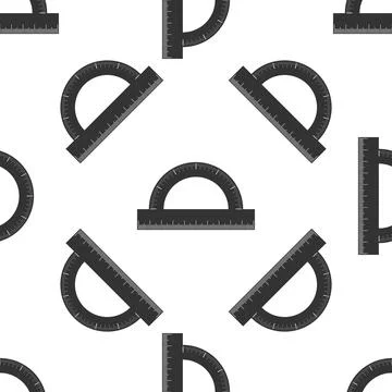 Protractor grid for measuring degrees isolated icon seamless pattern on white Stock Illustration