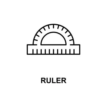 Protractor icon. Element of measuring instruments icon with name for mobile Stock Illustration