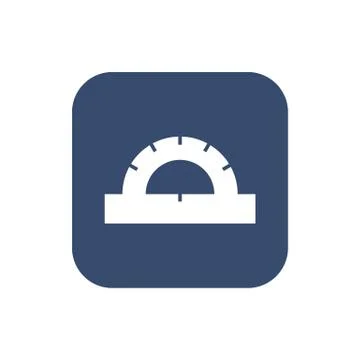 Protractor icon in flat style isolated on dark background. For your design, logo Stock Illustration
