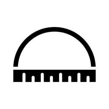 Protractor icon, geometry and math concept. Measurement and precision symbol. Stock Illustration