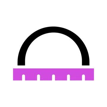Protractor Icon. Measuring Tool for Angles. Stock Illustration