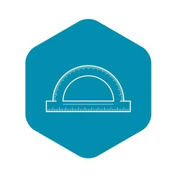 Protractor icon, outline style Stock Illustration