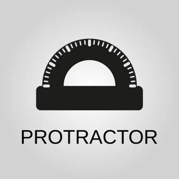 Protractor icon. Protractor symbol. Flat design. Stock - Vector illustration. Stock Illustration