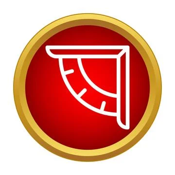 Protractor icon representing geometry and math measurement Stock Illustration