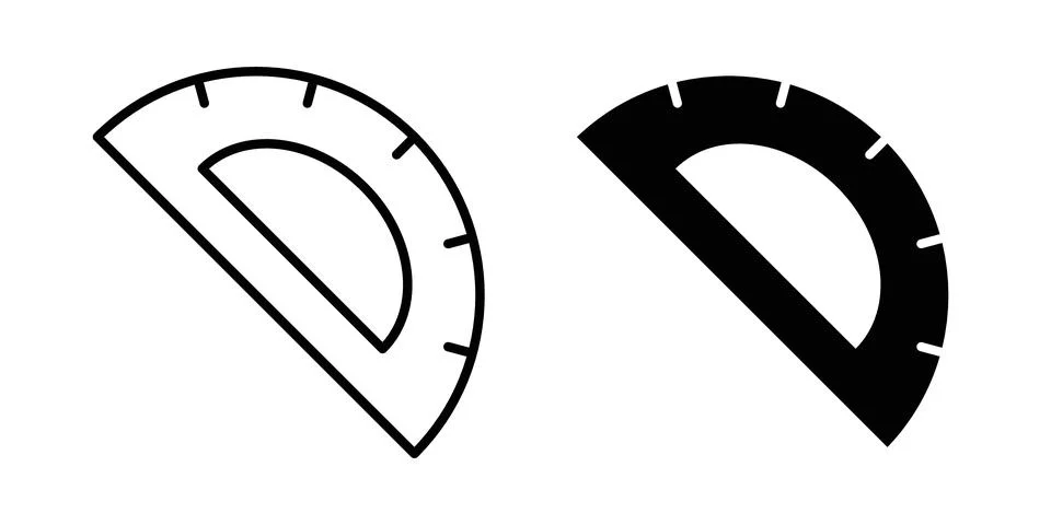 Protractor icon vector, symbol, logo illustrations Stock Illustration