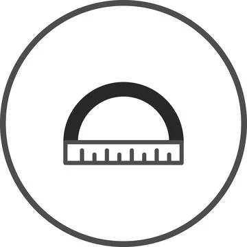 Protractor Illustration: Symbol of Geometry, Mathematics, and Precision Mea.. Stock Illustration