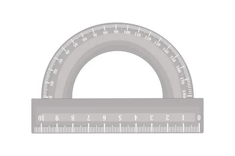 Protractor isolated on white background. Circular protractor. Stock Illustration