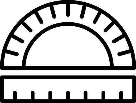 Protractor Line Icon Design Stock Illustration