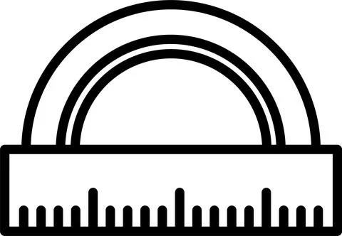 Protractor Line Icon Design Stock Illustration