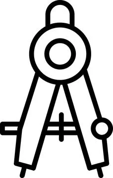 Protractor Line Icon Design Stock Illustration