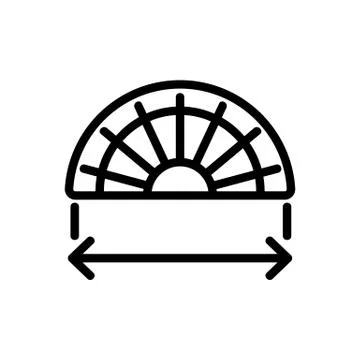 Protractor measurement icon vector outline illustration Stock Illustration