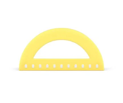 Protractor measuring ruler engineering school geometric tool front view reali Stock Illustration
