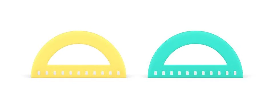 Protractor ruler angle measuring tool geometry engineering learning instrumen Stock Illustration