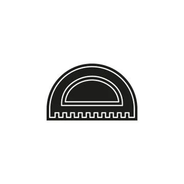 Protractor ruler icon, school illustration Stock Illustration