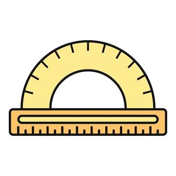 Protractor ruler tool for measuring geometry angles Stock Illustration
