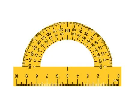 Protractor scale measuring rulers vector illustration isolated on white Stock Illustration