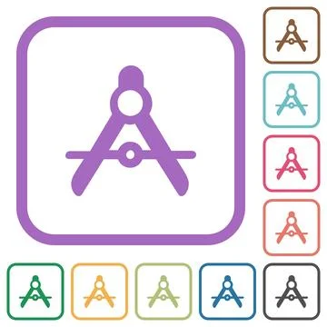 Protractor solid simple icons Stock Illustration