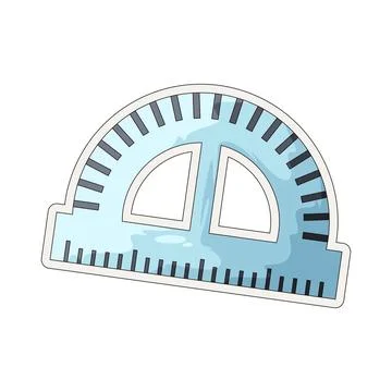 Protractor sticker illustration Stock Illustration