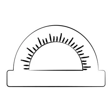 A protractor with a thin line. Vector on a white background Stock Illustration