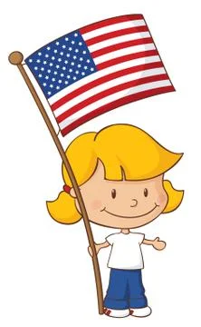 Proud to be american girl Stock Illustration