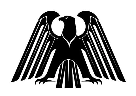 Proud black eagle silhouette Stockillustratie