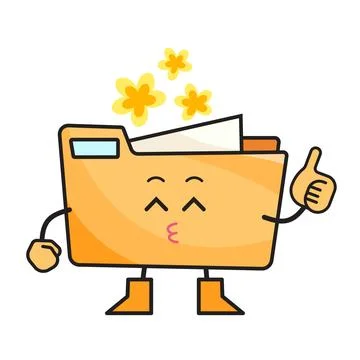 Proud brown file folder character Stock Illustration