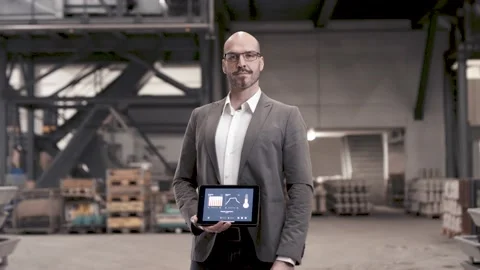 Proud business man with an analytics app Stock Footage 149295717