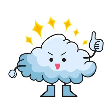 Proud cloud character Stock Illustration