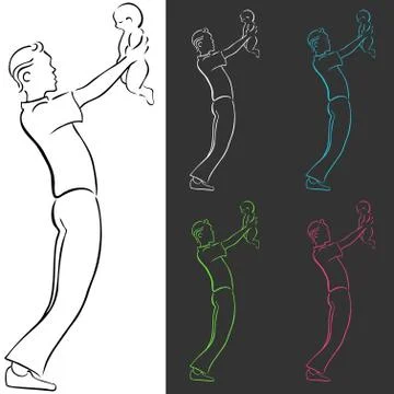 Proud father Stock Illustration