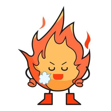 Proud fire character Stock Illustration