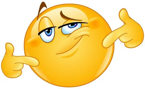 Proud of himself emoticon Illustrazione stock